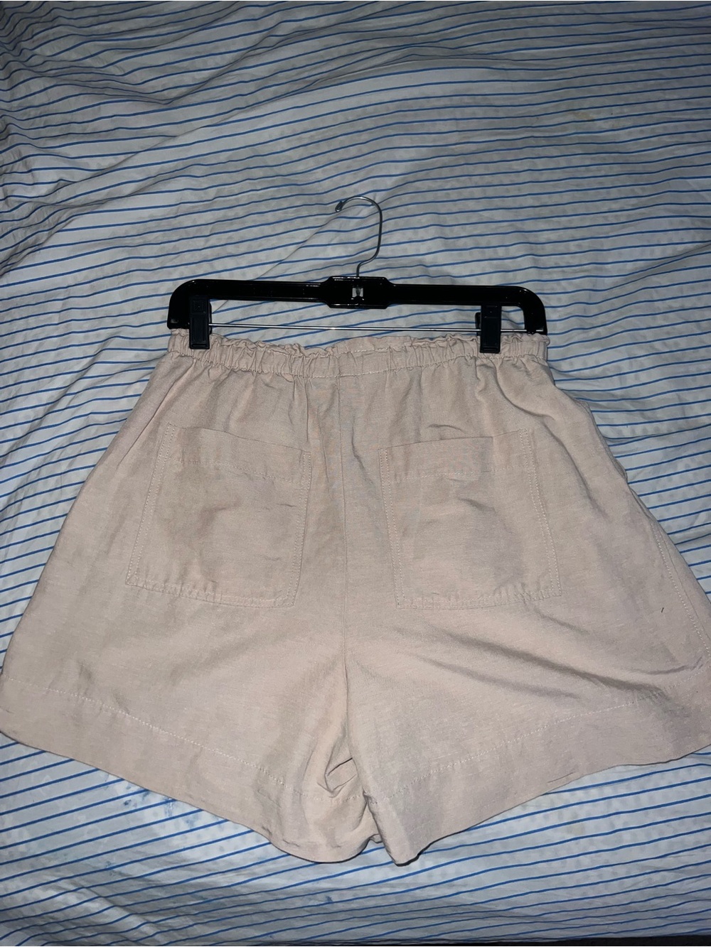 H&M Linen Blend Pull-On Shorts Beige Coastal Chic Summer Size S - Picture 2 of 7